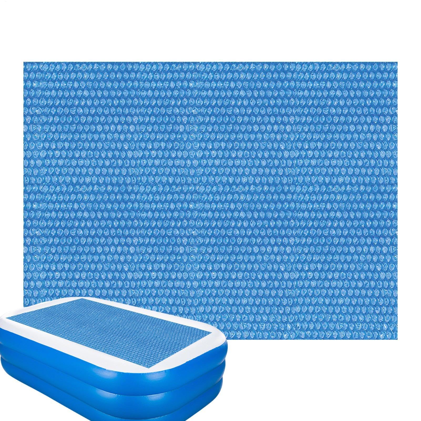 Rectangular Pool Cover, 7ft×5ft Solar Pool Cover with Heat Insulation, Cuttable Thermal Bubble Blanket Fot Hot Tub, Rain & Leaf Protector for Paddling & Frame & Ground Pools & Hot Tubs & Spas
