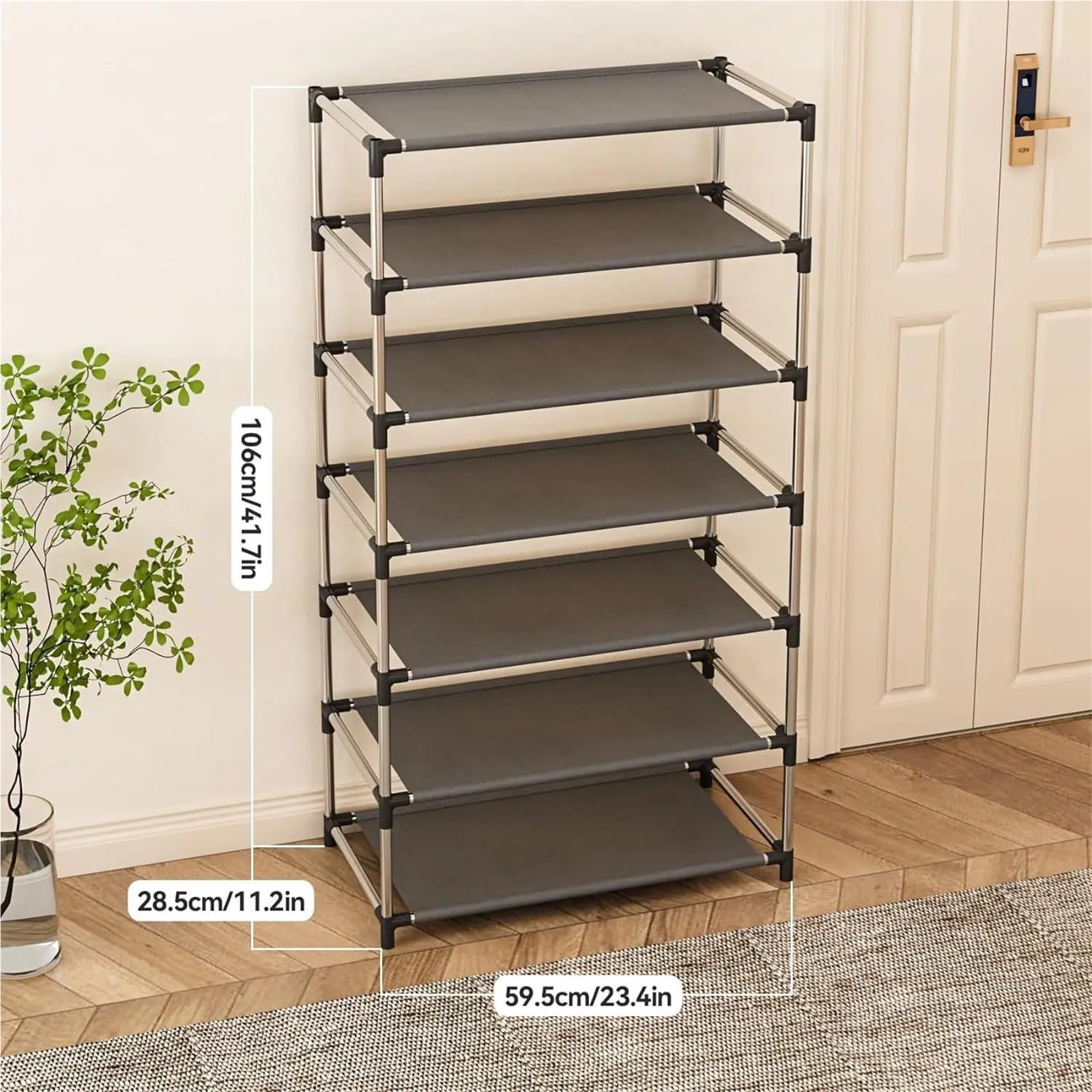 Simple Metal Shoe Rack Stand Holder Black Living Room