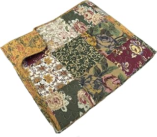 Greenland Home Antique Chic Quilted Patchwork Throw Blanket, 100% Cotton 50x60 Multicolor Reversible