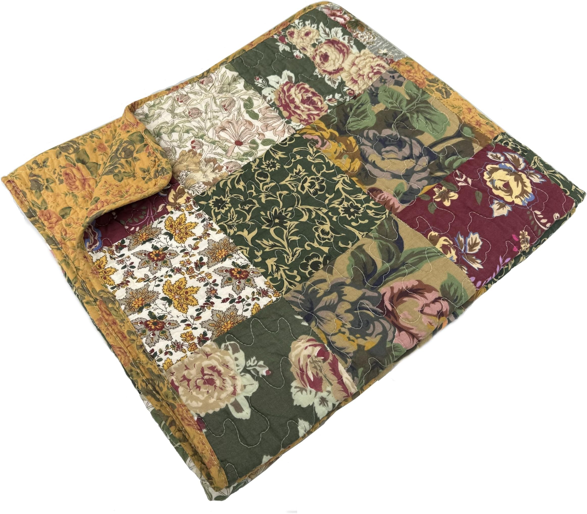 Greenland Home Antique Chic Quilted Patchwork Throw, 50" x 60", Multicolor