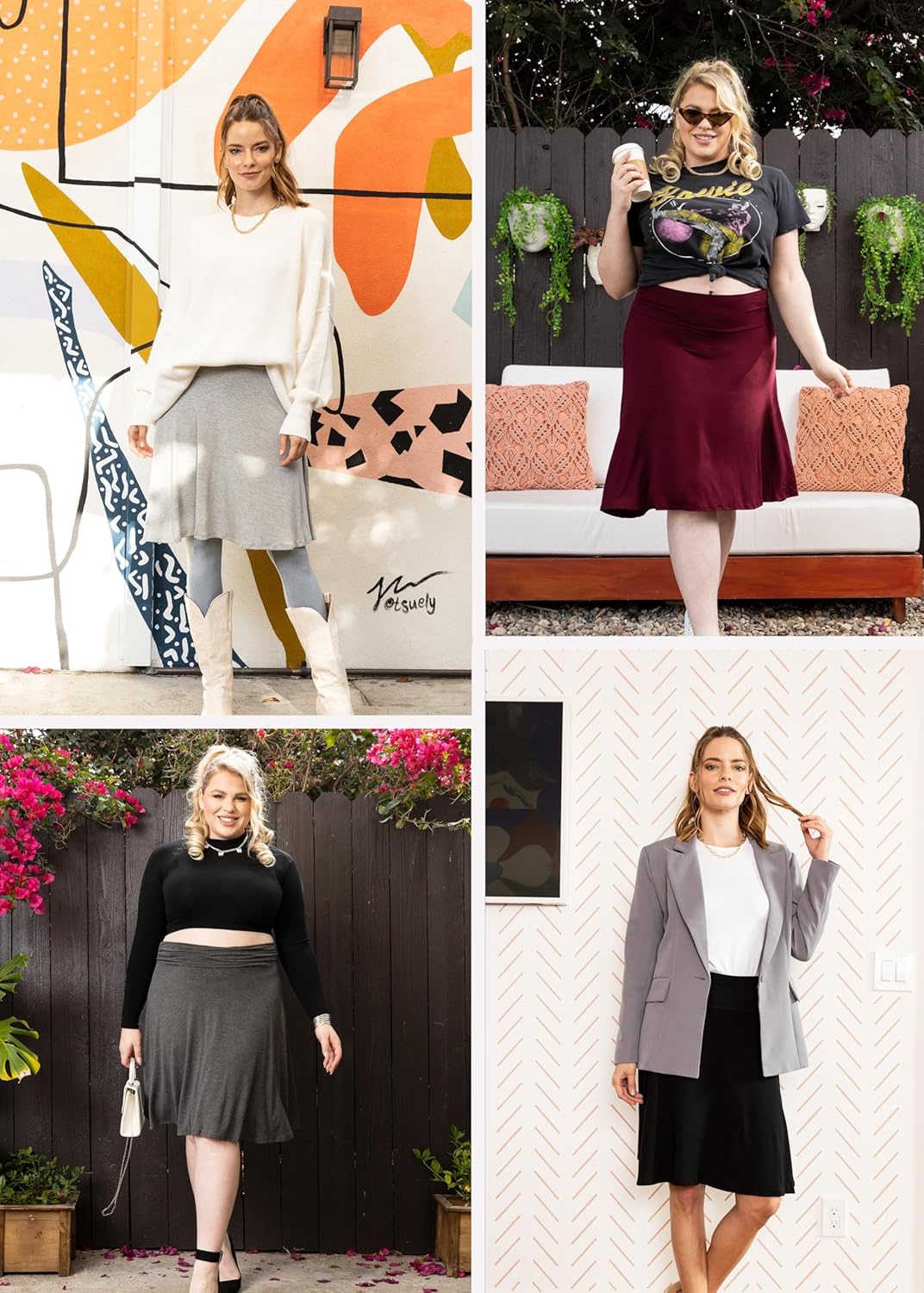 STRETCH IS COMFORT Women's & Plus Size Knee and Ankle Length Ruched Waist Flowy Skirt | Soft & Lightweight | Sizes S - 5X - Image 6