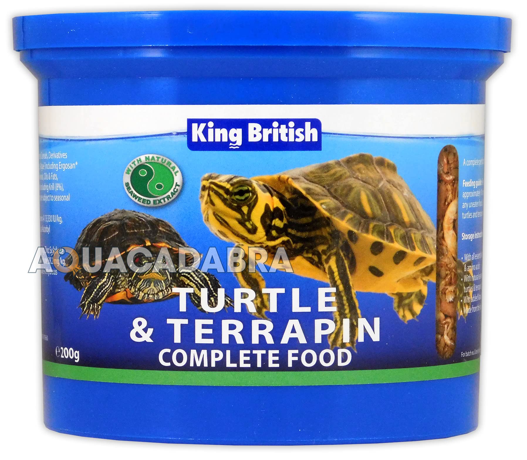 King British | Turtle & Terrapin Complete Food | Helps Support Health & Vitality |Includes Essential Vitamins & Minerals | Made with Natural Ingredients | Highly Palatable | 200g