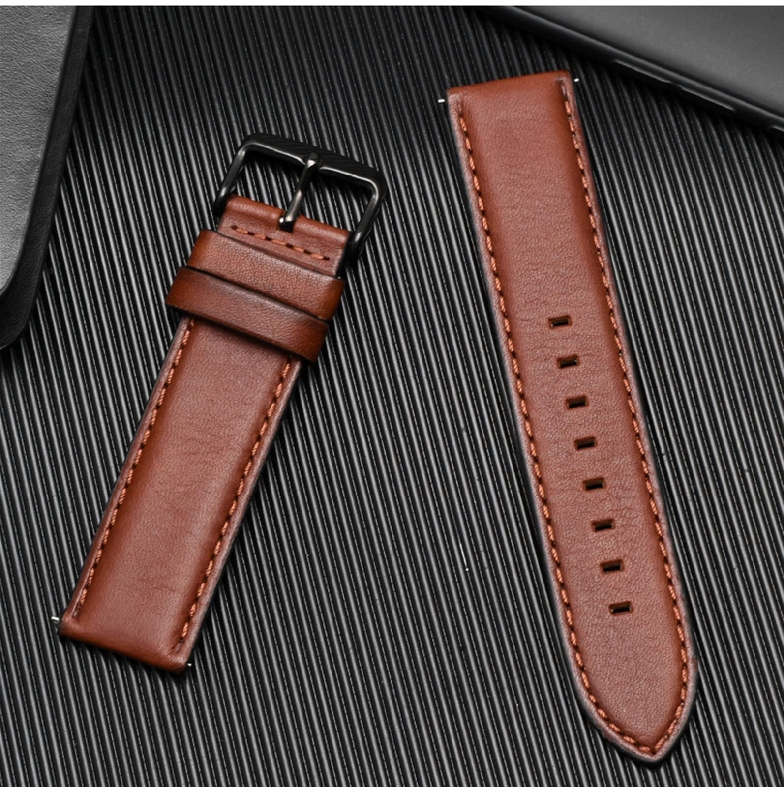 Per Huawei orologio GT cinturino in vera pelle cinturino per Hamilton braccialetto 20mm 22mm con perni a sgancio rapido, 20mm, agata
