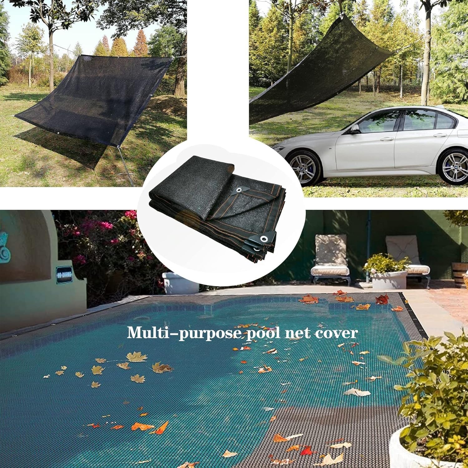 Poolabdeckungsgitter, 4 x 6 m, feines Netz für Innen- und oberirdische Pools, Anti-De-Blattschutz für ultimative Sicherheit