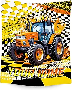 Custom Boys Blanket, Tractor Blankets for Kids Age 6-8, Personalized Car Gifts with Name, Cozy Fleece Throw for Couch & Sofa, 30"x40"