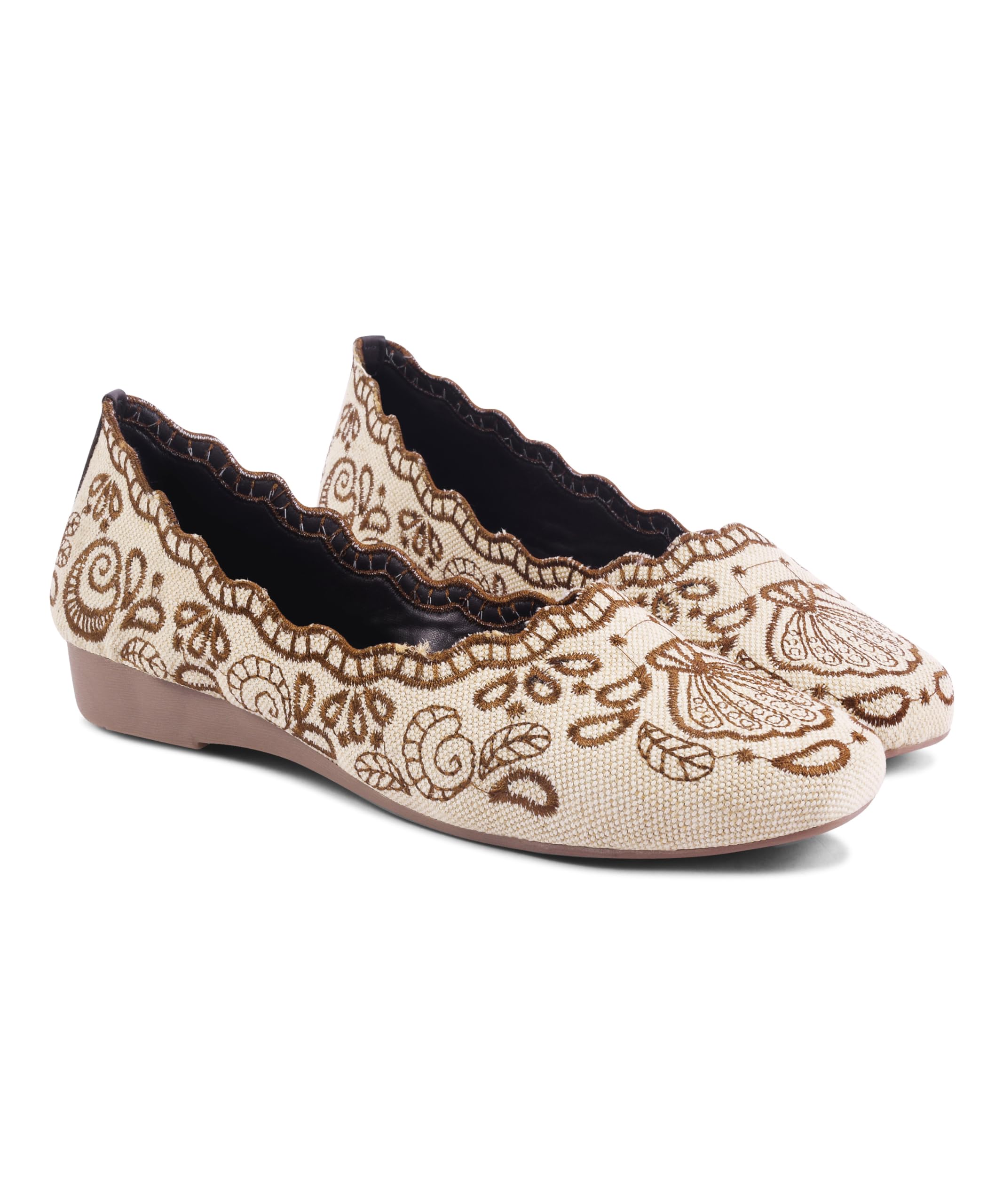 Women’s Jutti Embroidered Slip-On Ethnic Ballet Flats Shoes for Casual Long Outing-image-32