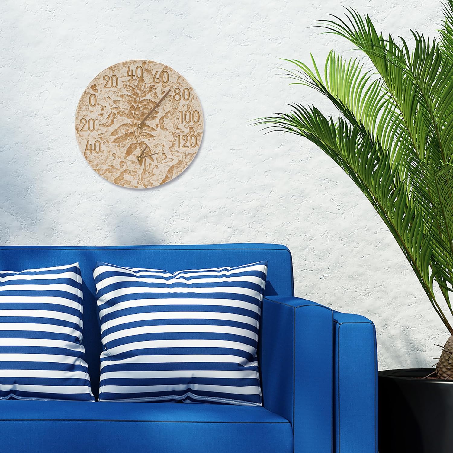 Whitehall Products 01587 Fossil Sumac Thermometer Clock Combo