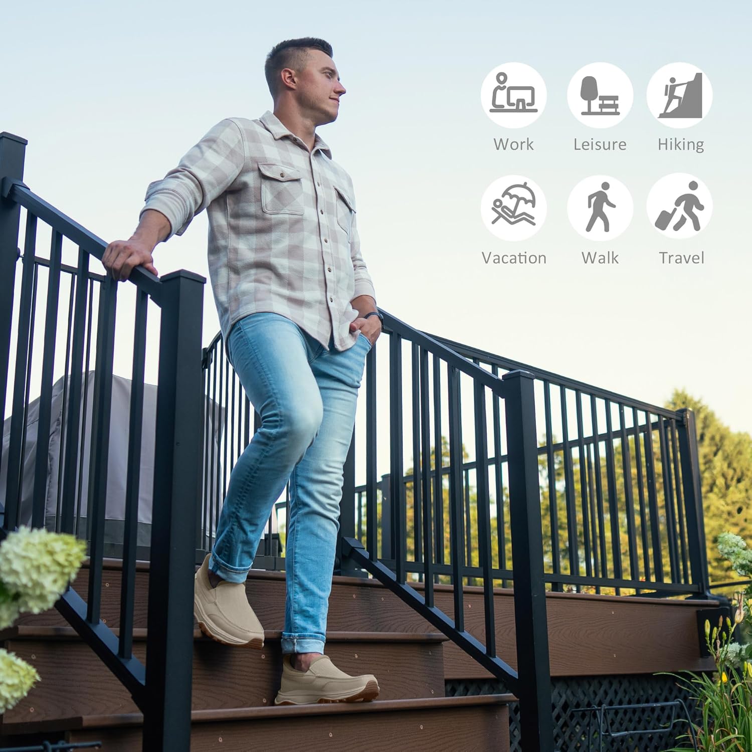 Slip On Shoes for Men Orthopedic Walking Loafers with Arch Support Canvas Shoe Casual - Image 6