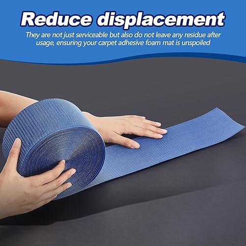 Miniatura 10 de Shappy Colchoneta de gimnasia de 42 pies con cierre de gancho para colchoneta de gimnasia de 4 pulgadas de ancho, gancho de nailon para alfombras,