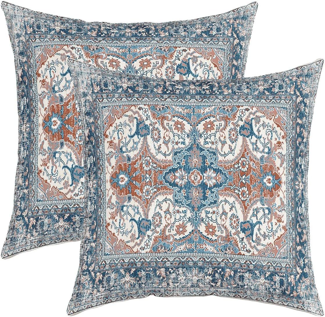 Pack of 2 Antique Turkish Throw Pillow Covers 24x24, Boho