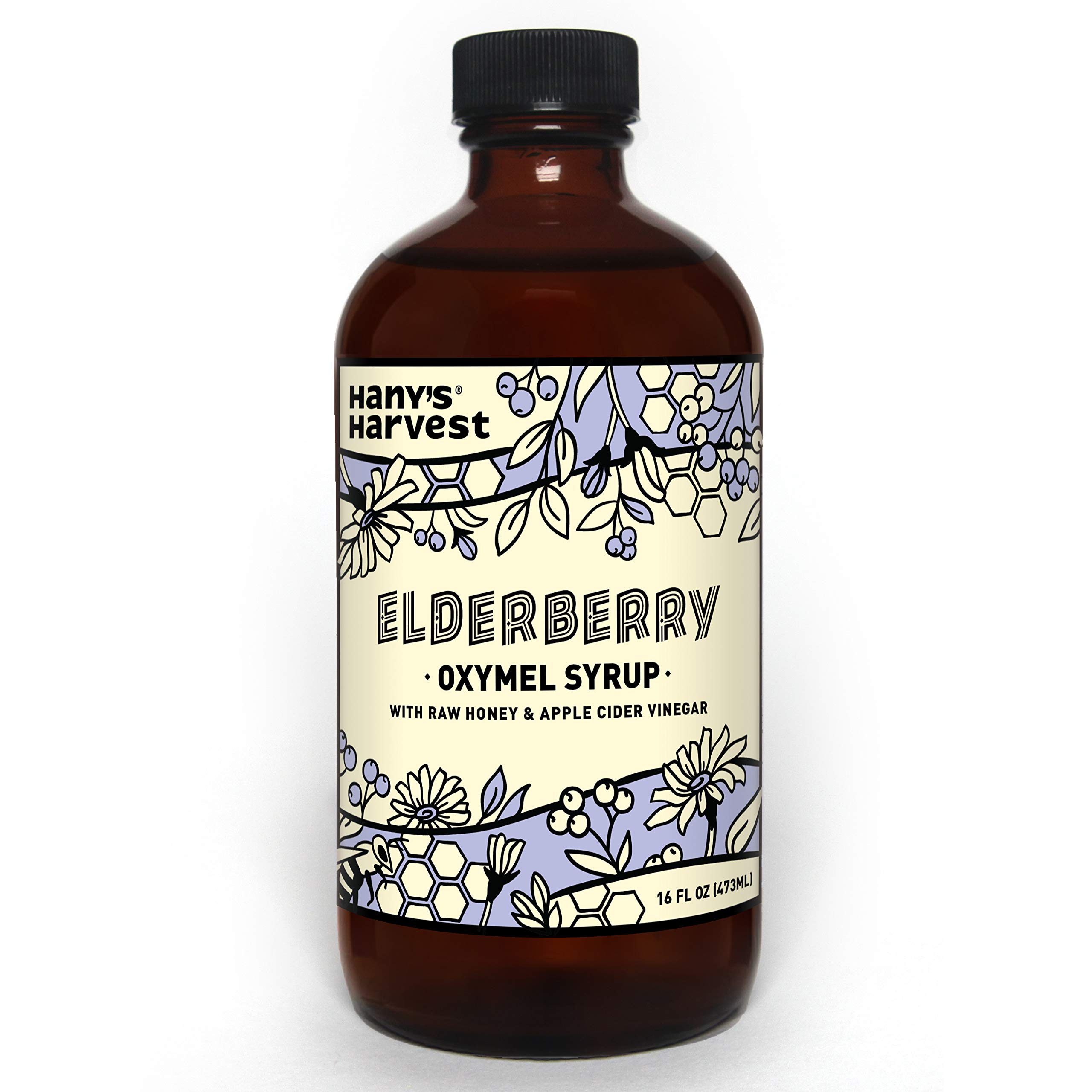 Buy Hany's Harvest Elderberry Oxymel , 16 oz Glass Bottle, All Natural