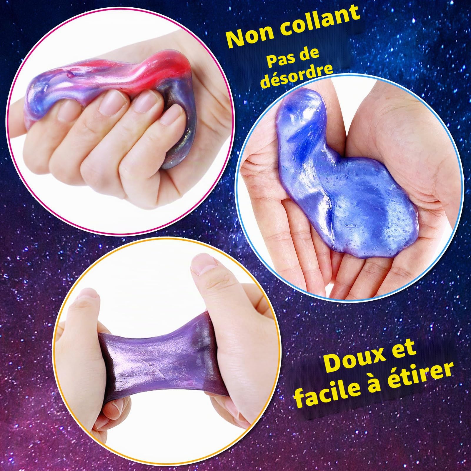 Lot de 36 Kits de Slime Galaxie pour Enfants, Extensible | et Non Collant, Jouet pour garçons et Filles de 5 à 12 Ans