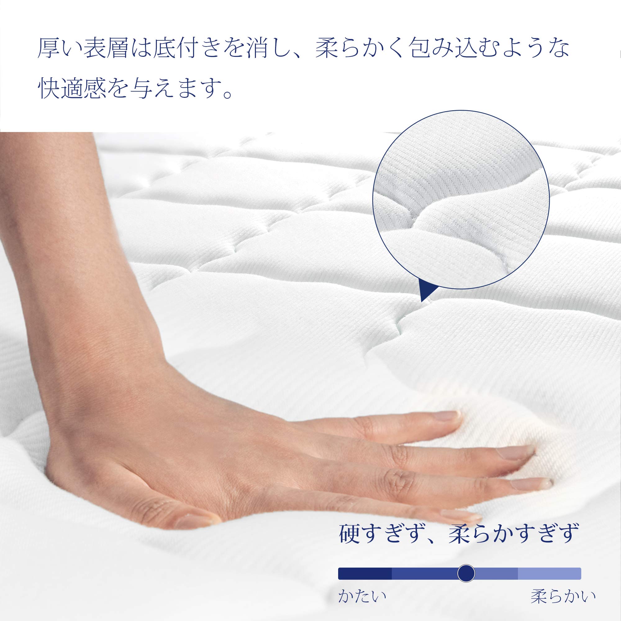 Amazon.co.jp: Kescas 口袋弹簧 床垫 小双人床 极厚25厘米 高回弹 高 