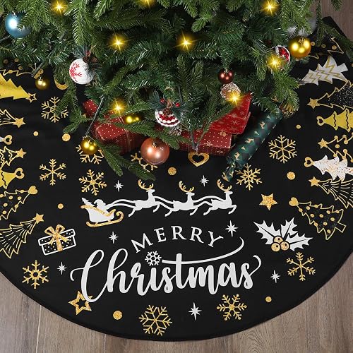Capoda 48 Inch Christmas Tree Skirt Short Plush Xmas Mat,