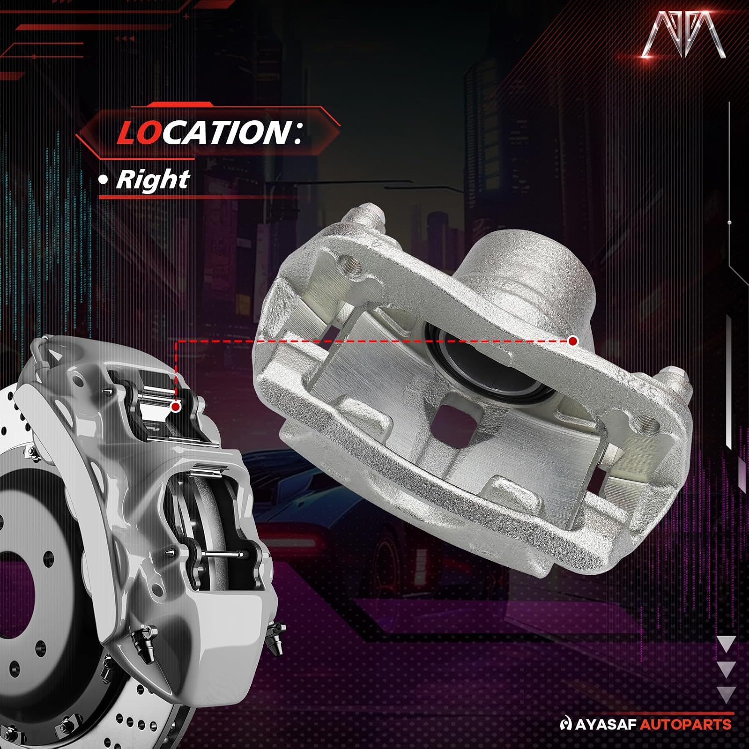19B2661 Front Right Disc Brake Caliper Passenger Side for Honda 2003-2017 Accord 2013-2020 Civic 2016 CR-Z 2013-2014 Fit, Acura 2013-2015 ILX