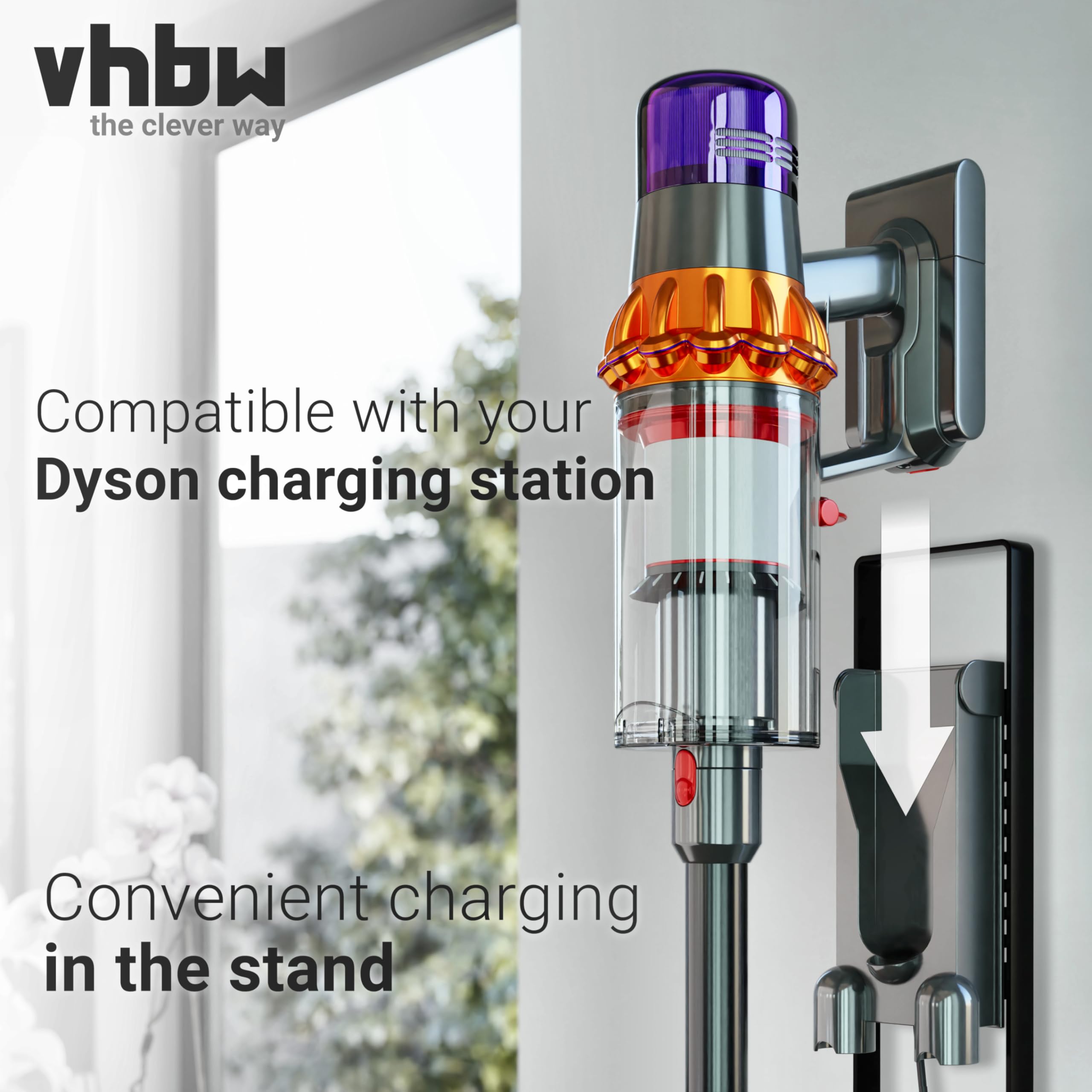 vhbw Uchwyt na odkurzacz, stojak kompatybilny z Dyson V12 Detect