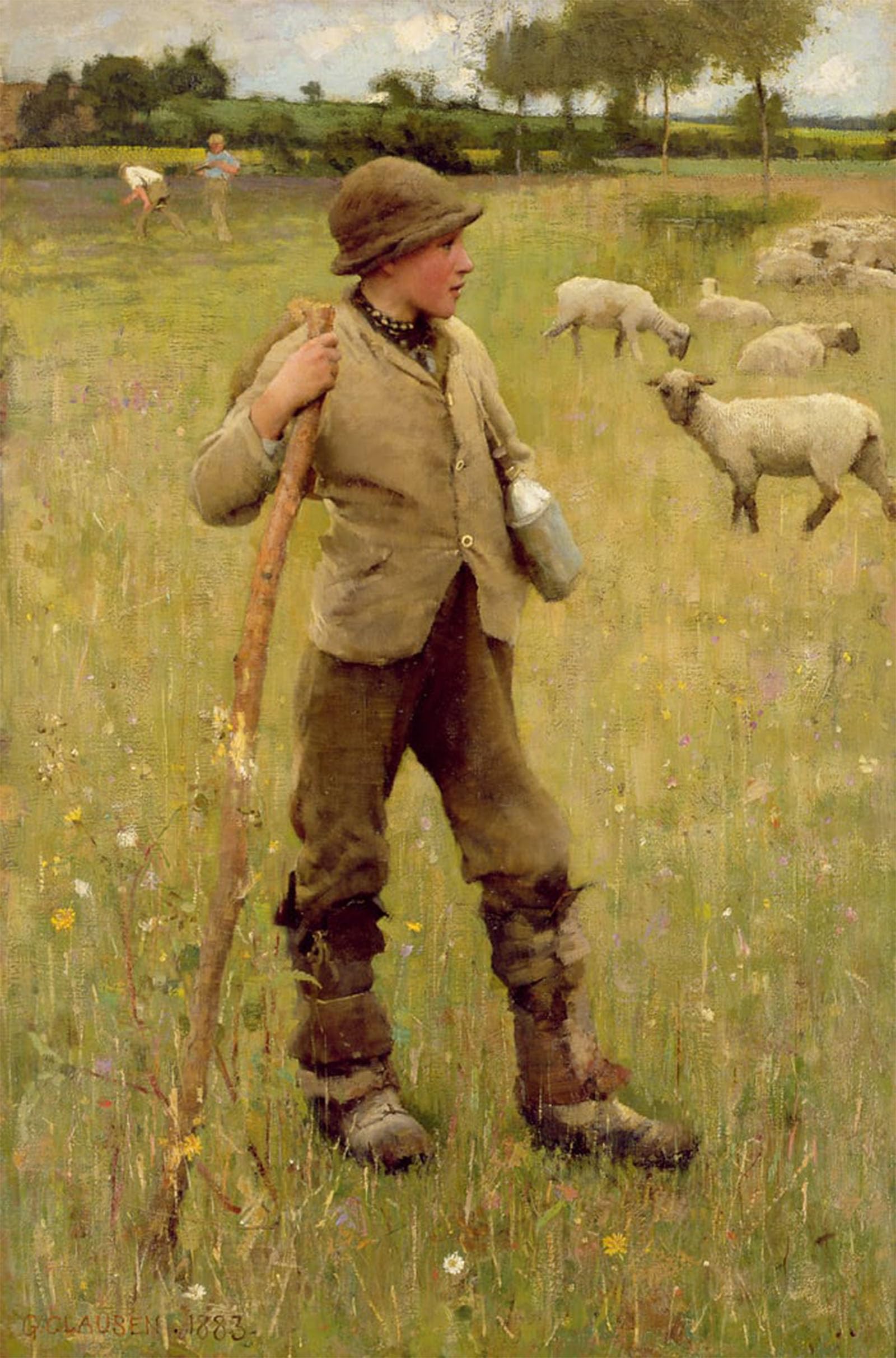 SERENDIPITP Aesthetic Poster Photo Wall Print Retro Picture the Shepherd Boy by George Clausen Modern Wall Artwork for Home Decor 60x90cm