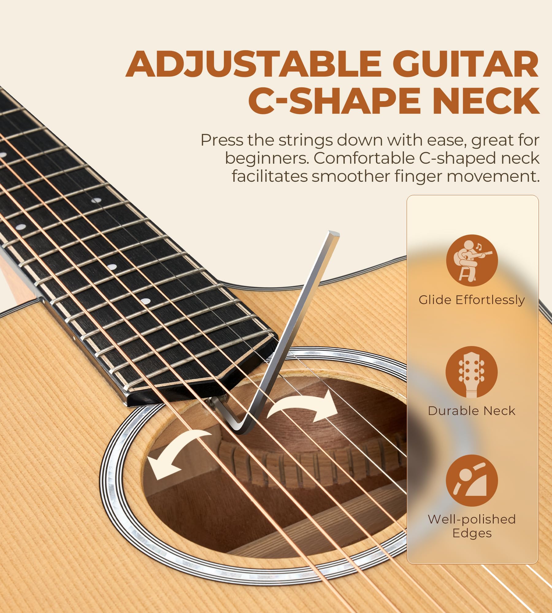 Vangoa Akustik-E-Gitarre, 91,4 cm, 3/4-Größe, Cutaway-Gitarre, Set mit Gigbag für Kinder und Anfänger, natürliche Zedernholz-Oberseite