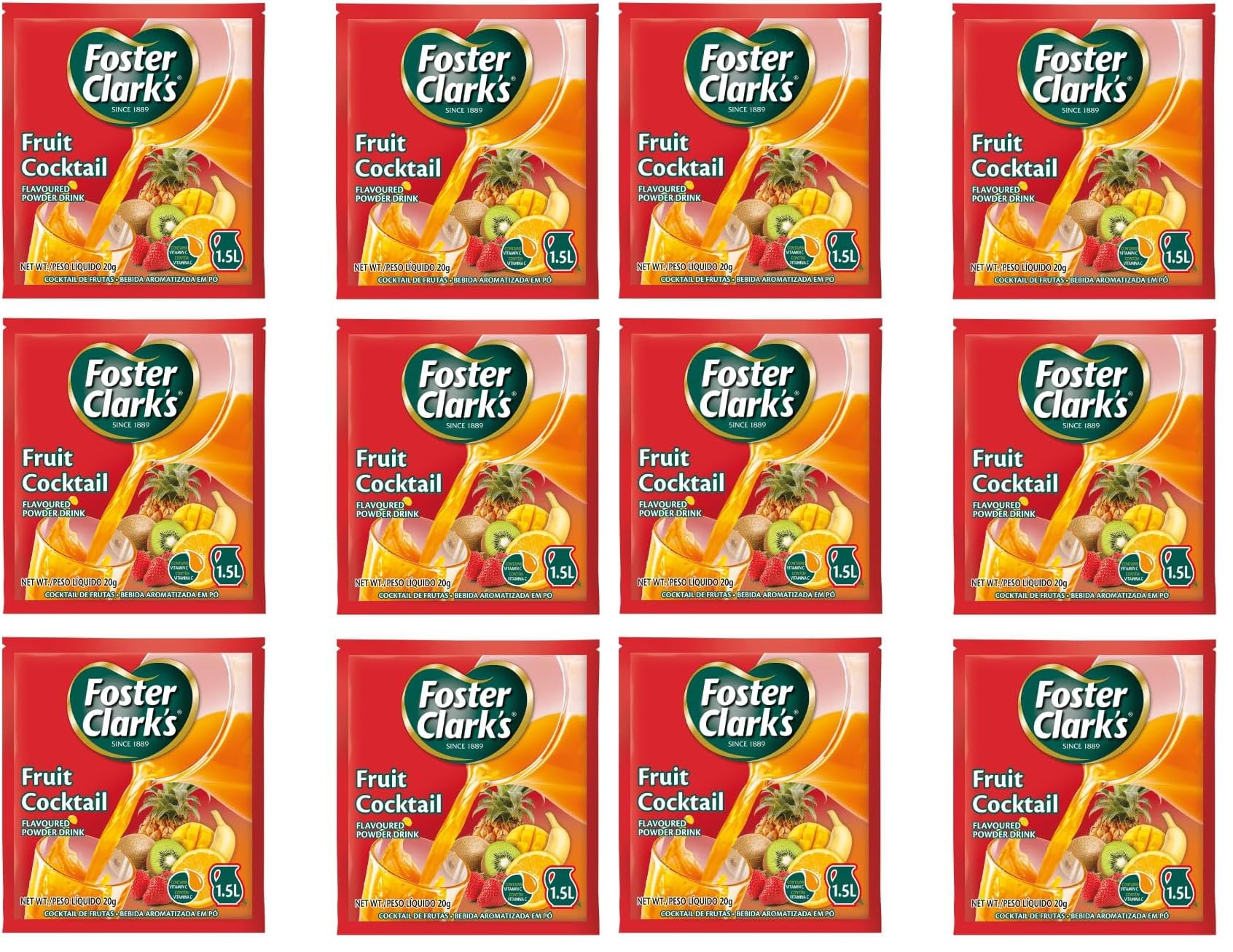 Foster Clark Fruit Cocktail Flavored Powder Drink 20g Packet - Makes 1.5L (6 x 20g) | Imported Drink Mixes | Rich Beverage Mix for Instant Refreshment (Pack of 2)-image-11