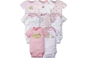Unleash Cuteness: Baby-Girls 8-Pack Short Sleeve Onesies Bodysuits