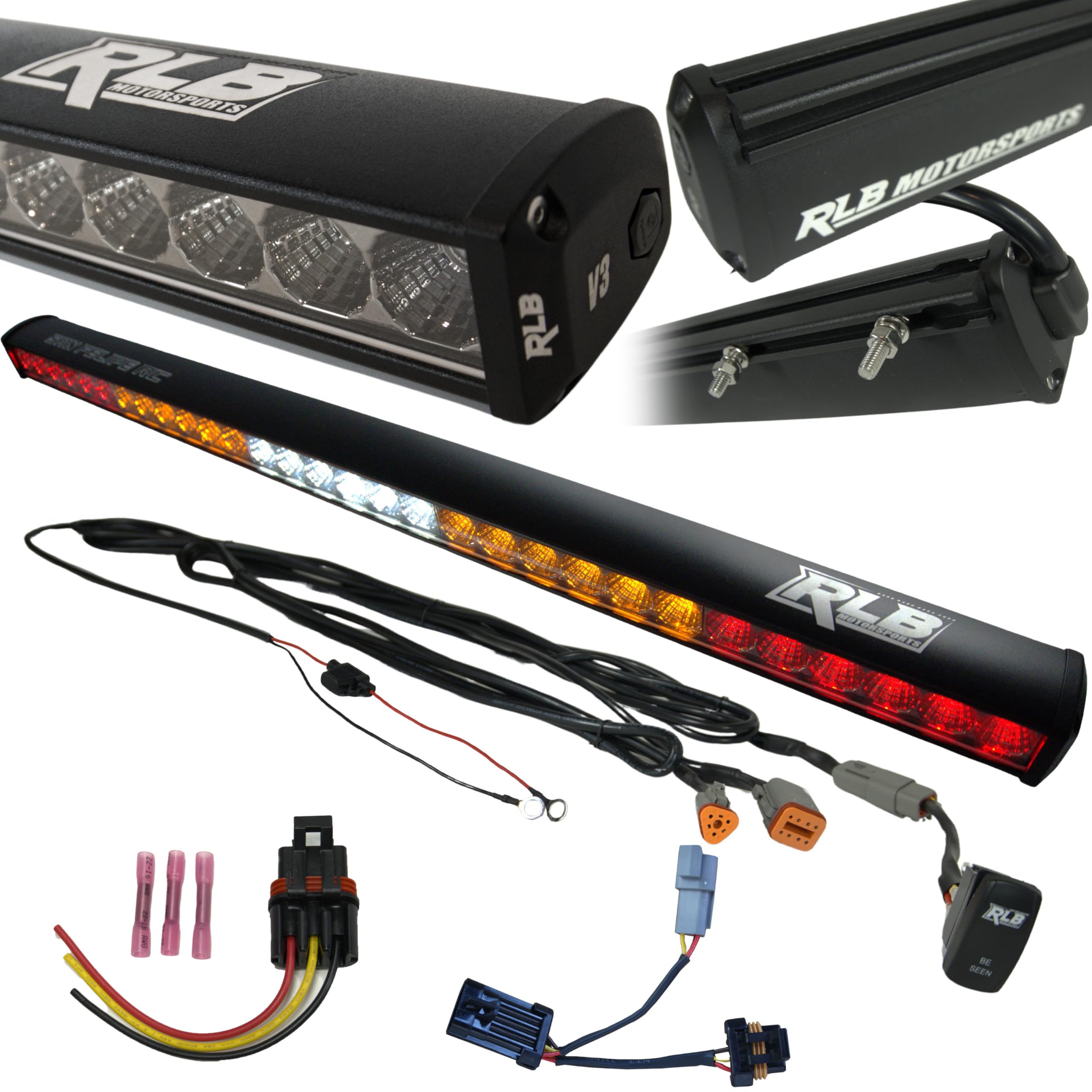 RLB Motorsports 30" Chase Light Compatible with Polaris RZR PRO R PRO S and Turbo R Turbo S 100% Plug and Play Pigtail and Pulse Plug Included! Red/