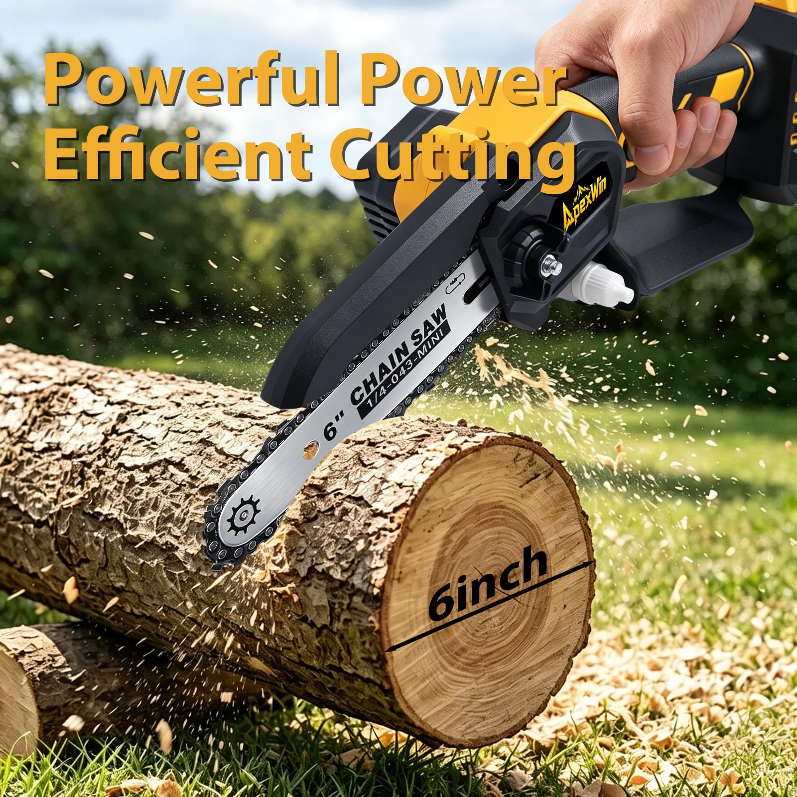 Compatible con mini motosierra inalámbrica Dewalt de 18 V, sin escobillas, tensión de cadena sin herramientas, engrasador automático, mini sierra de mano de seguridad para ramas de árboles, corte de