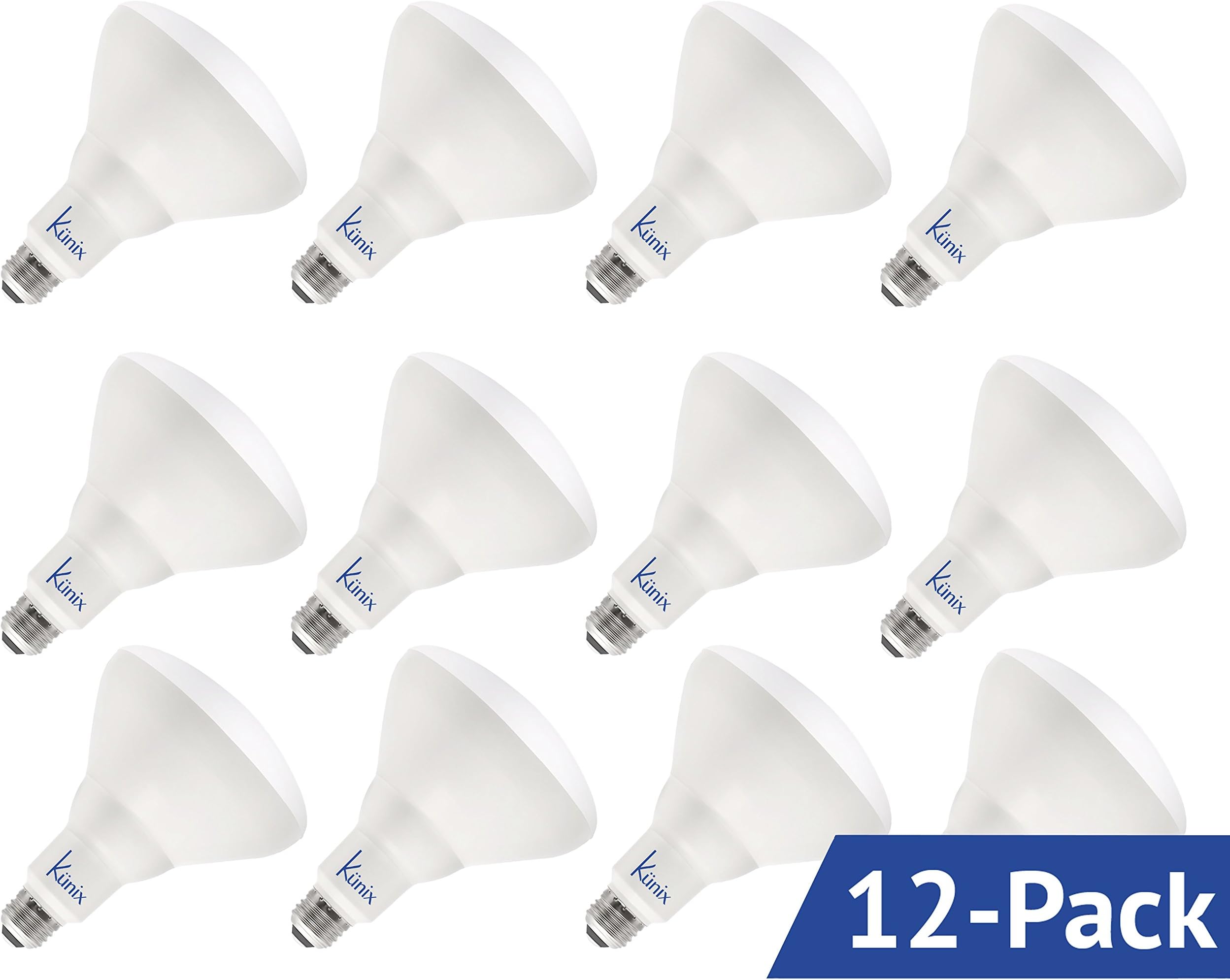 12 - Pack of BR40 LED Light Bulb Comfortview, 15W (100W Eq), Crystal White Glow (5000K), 1,100 Lumens, Medium Screw Base (E26), Wide Flood Light Bulb, 120ยฐ Beam Angle, UL and Energy Star