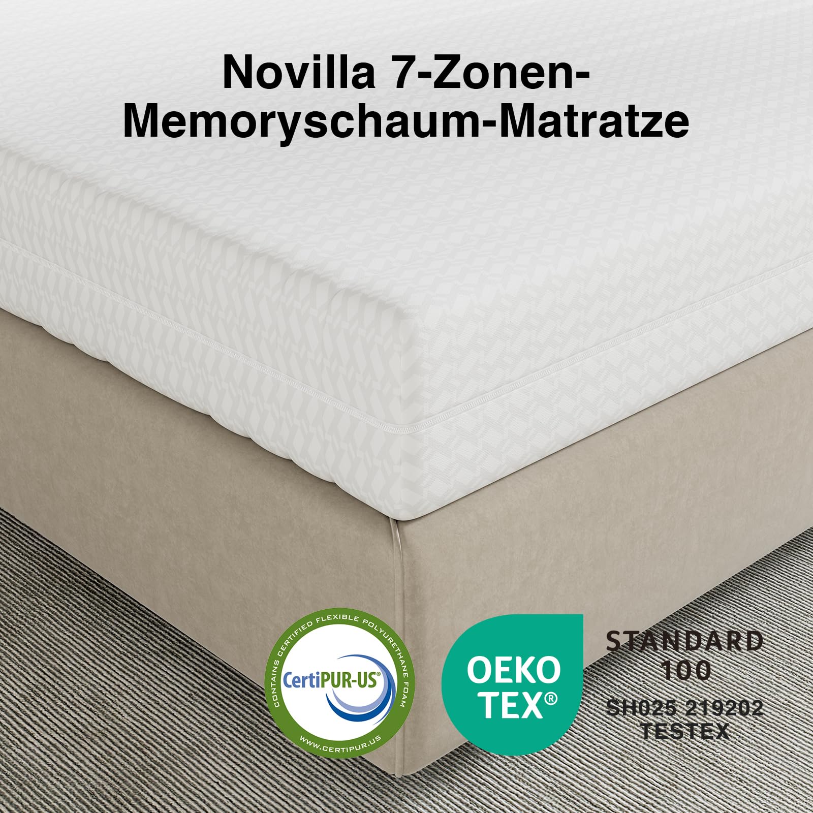 Novilla Matratze H3/H4 7-Zonen Kaltschaummatratze 140x200 | Verschiedene Größen & Höhen | Atmungsaktiver Bezug bei 60° Waschbar | Öko-Tex & CertiPUR-US Zertifiziert | Rollmatratze 18 cm