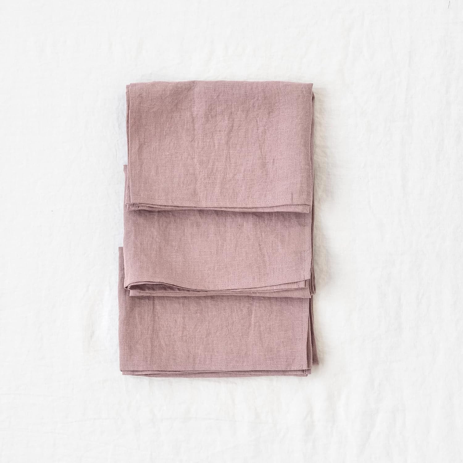 MagicLinen Linen Apron & Tea Towel Set - Includes One Size Linen Apron and 3 Tea Towels in Woodrose - Perfect for Gift image 3