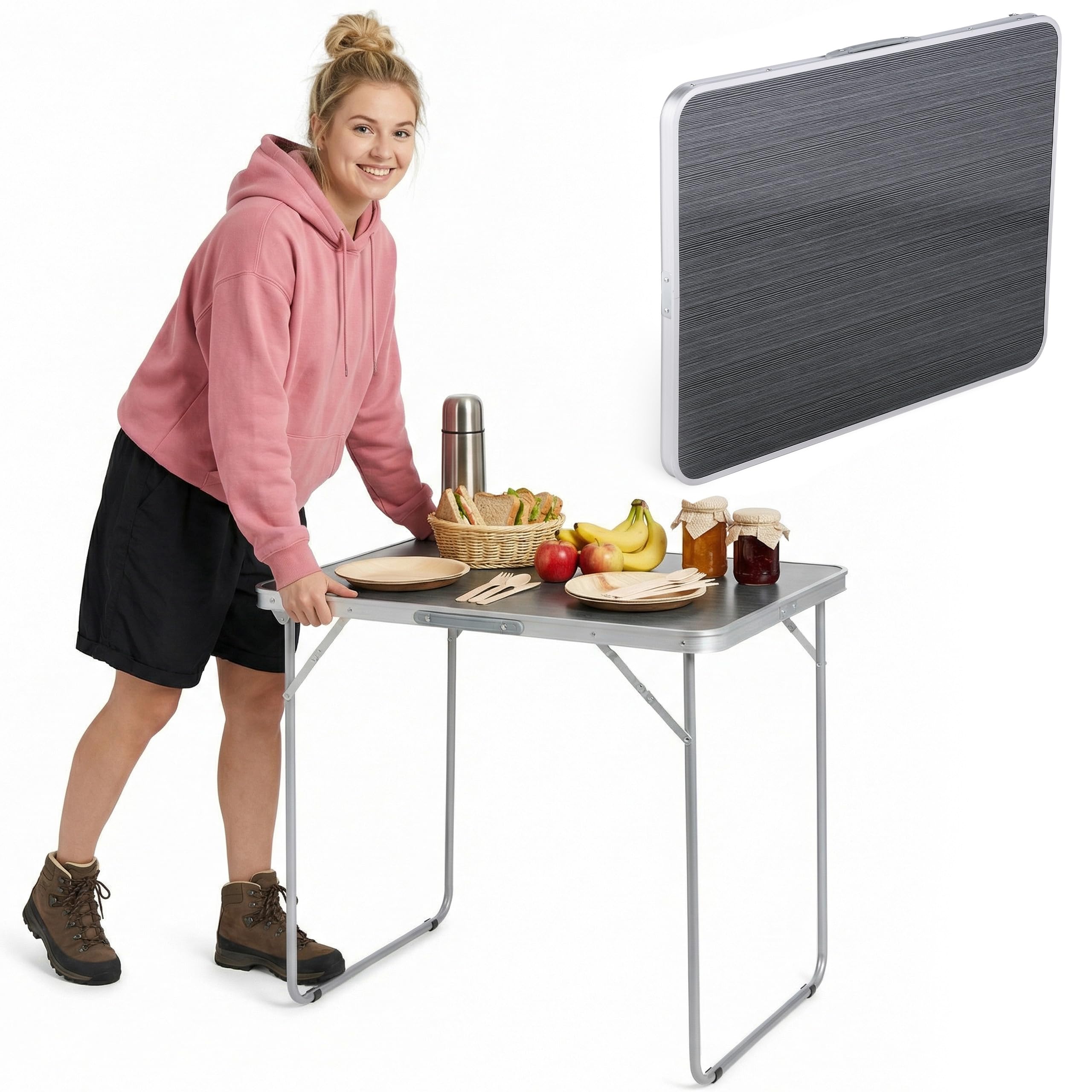 Aluminium Campingtisch für 4 Personen | 140 x 70 x 70 cm