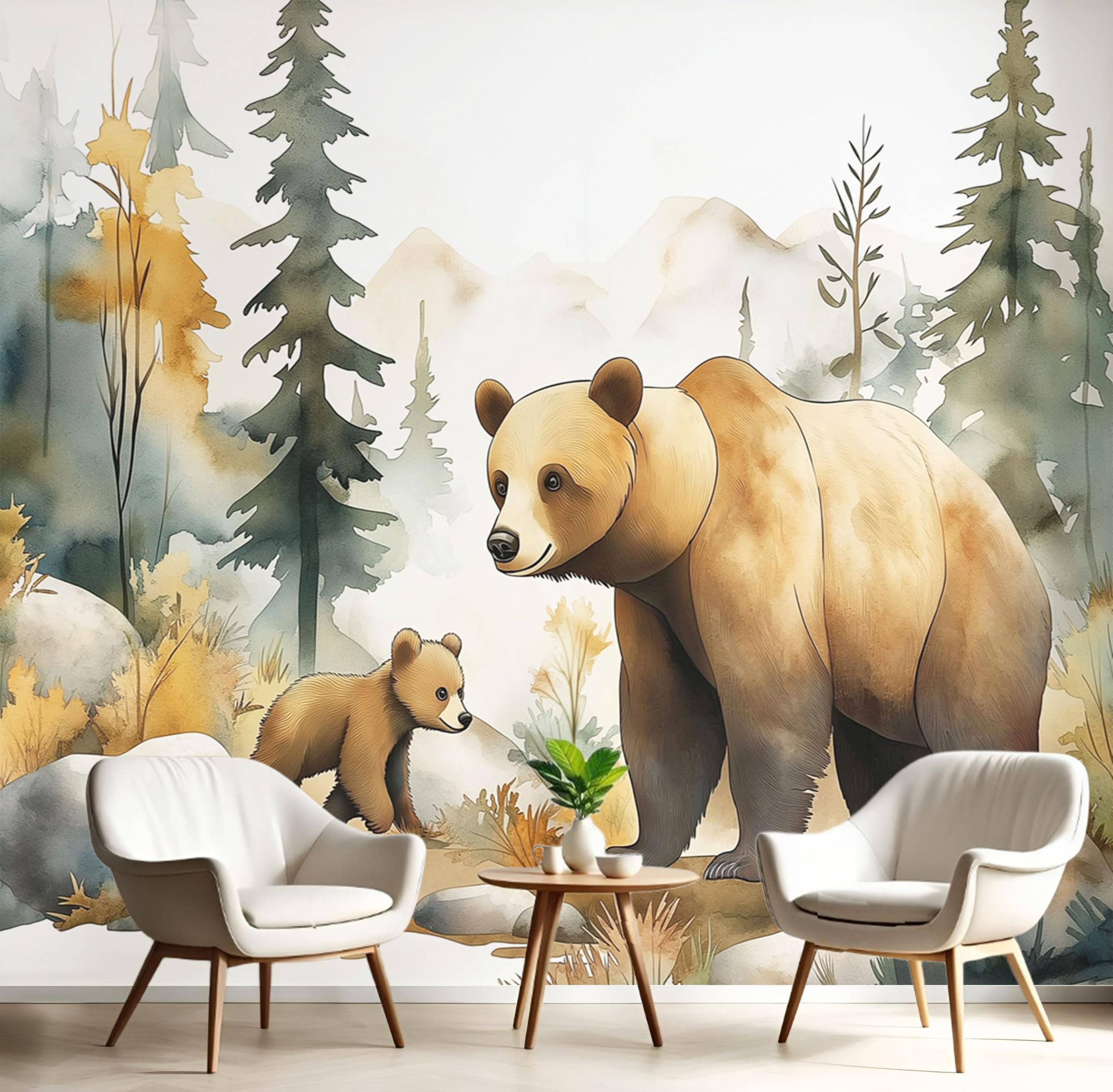 Papier peint panoramique animaux de la jungle 350x256 poster geant mural soie salon CECE&COLE