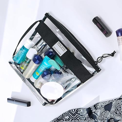 Miniatura 7 de Rough Enough - Neceser transparente, organizador de maquillaje, bolsa de cosméticos con asa de cremallera para viajes, playa, artículos esenciales,