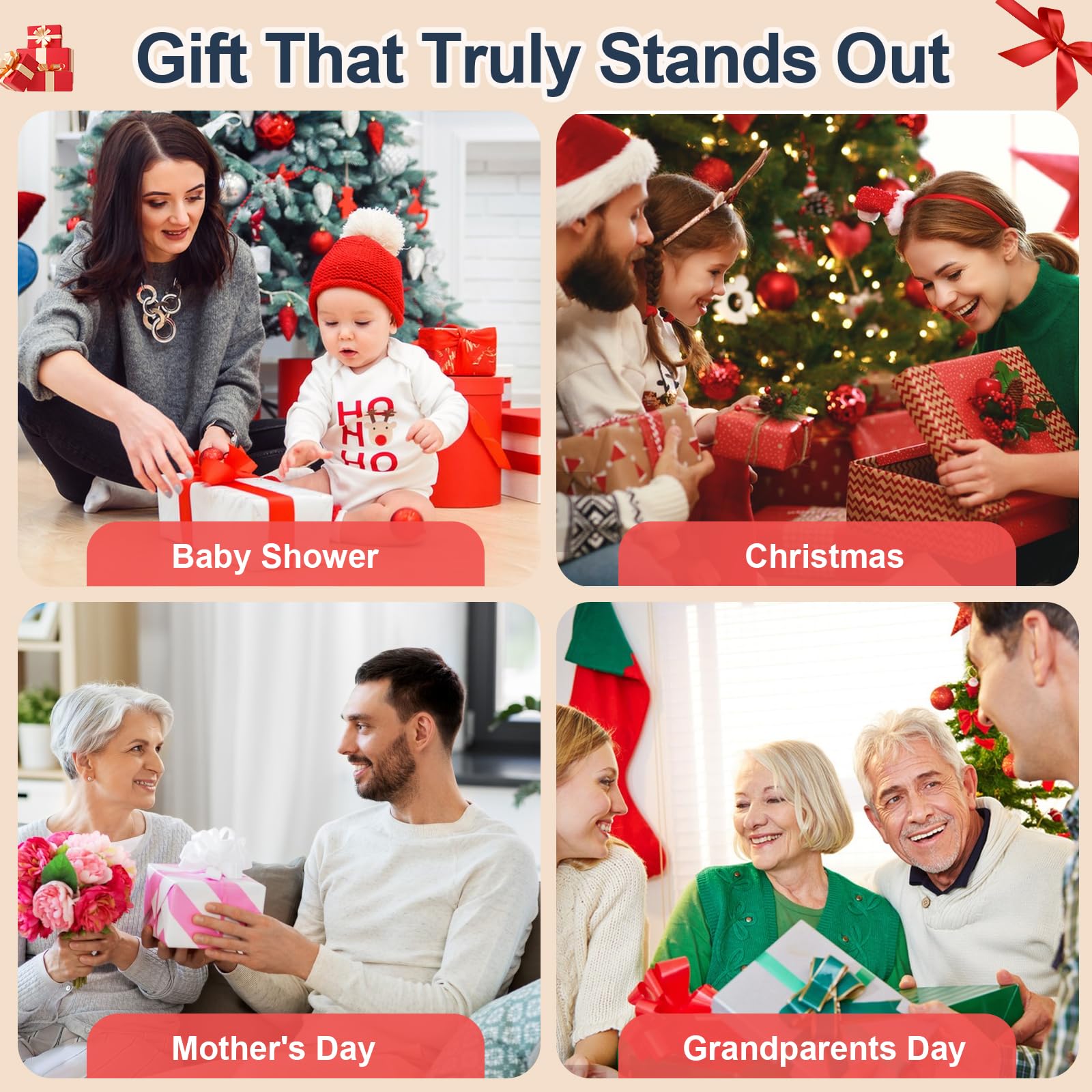 Familienhandabdruck-Set – Personalisierte Geschenke für frischgebackene Eltern, Familiengeschenke, Neugeborenes Andenken Baby Hand- und Fußabdruck-Set, Geschenk für neue Mutter und Dusche,
