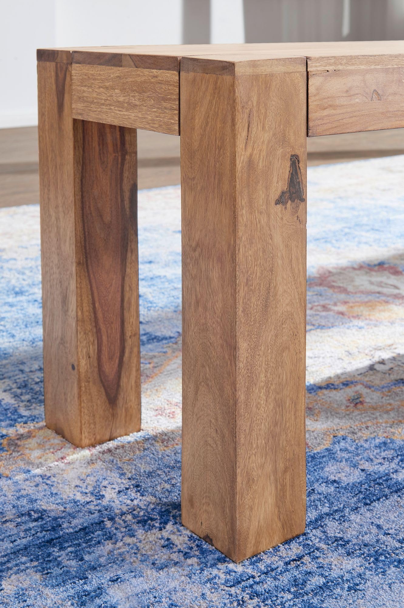 WOHNLING el Asiento del Banco de Madera Maciza de Acacia 160 x 45 x 35 cm Banco de Madera Banco de la Cocina Producto Natural de Estilo del país
