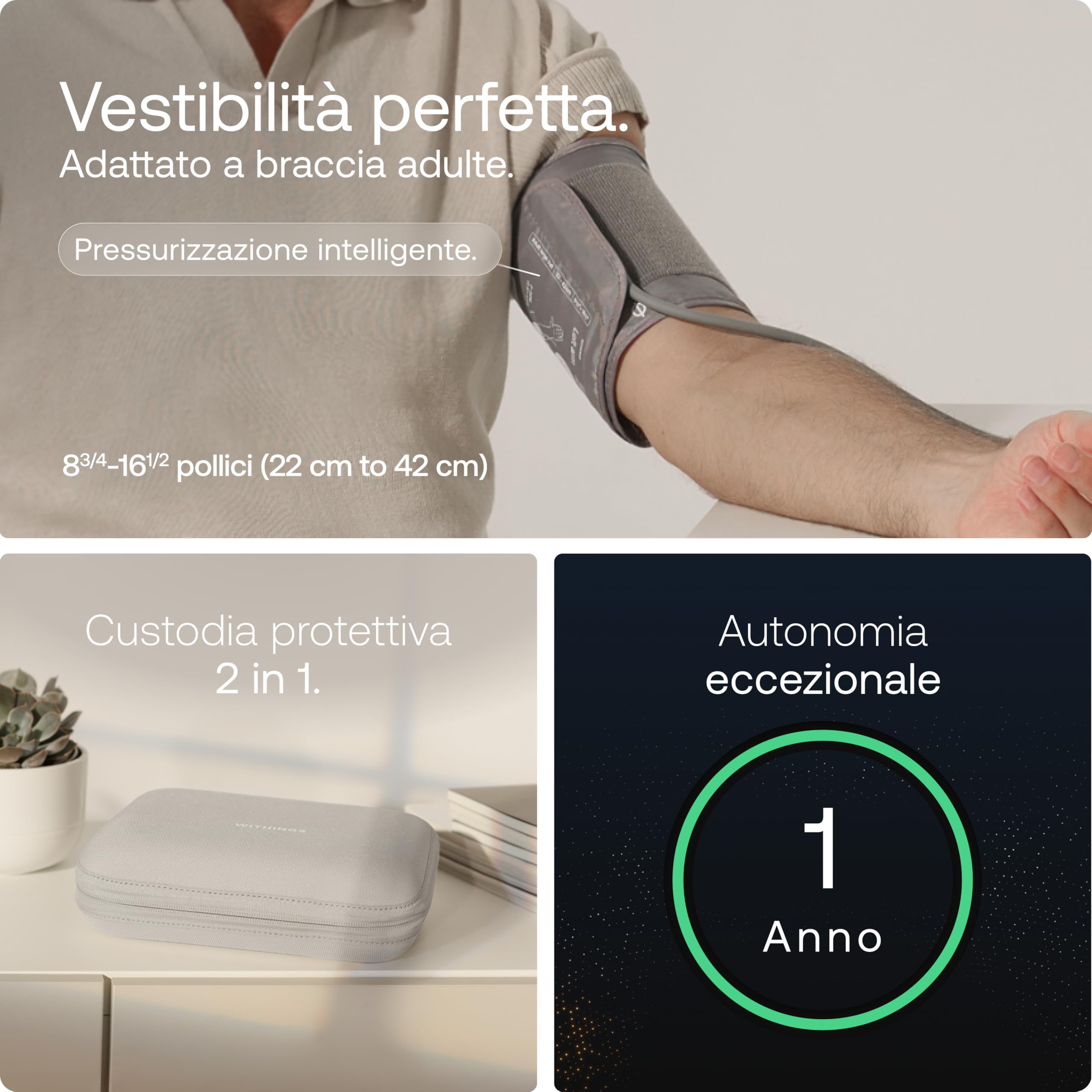 Withings BPM Vision - Monitor intelligente della pressione sanguigna | Dispositivo di monitoraggio cardiaco con ECG e rilevamento della fibrillazione auricolare | Wi-Fi e Bluetooth | iOS e Android | 2-in-1: pressione e ECG 30 sec (FA), dispositivo conness