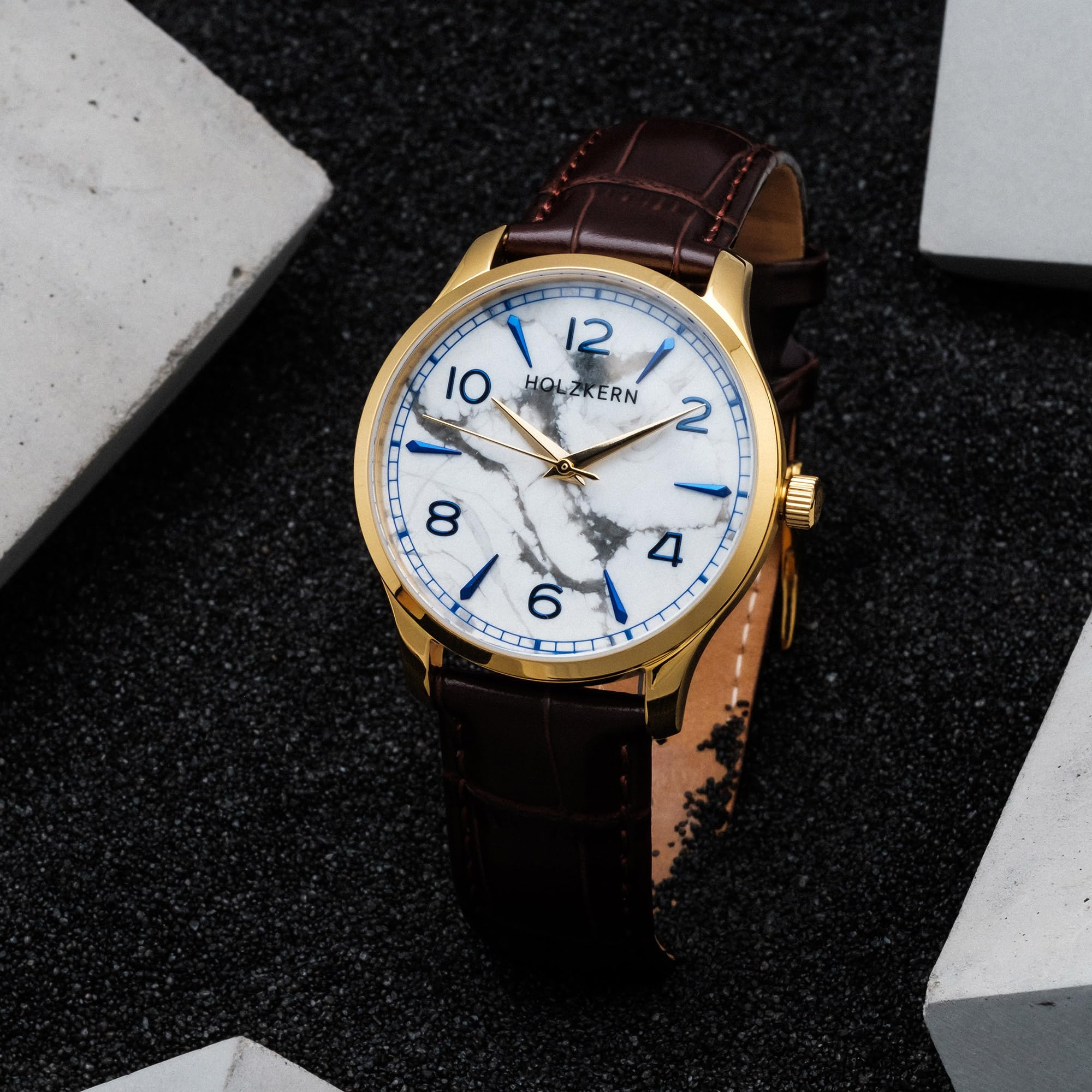 HOLZKERN Herrenuhr Primetime Howlith/Goldfarben 9010631023751