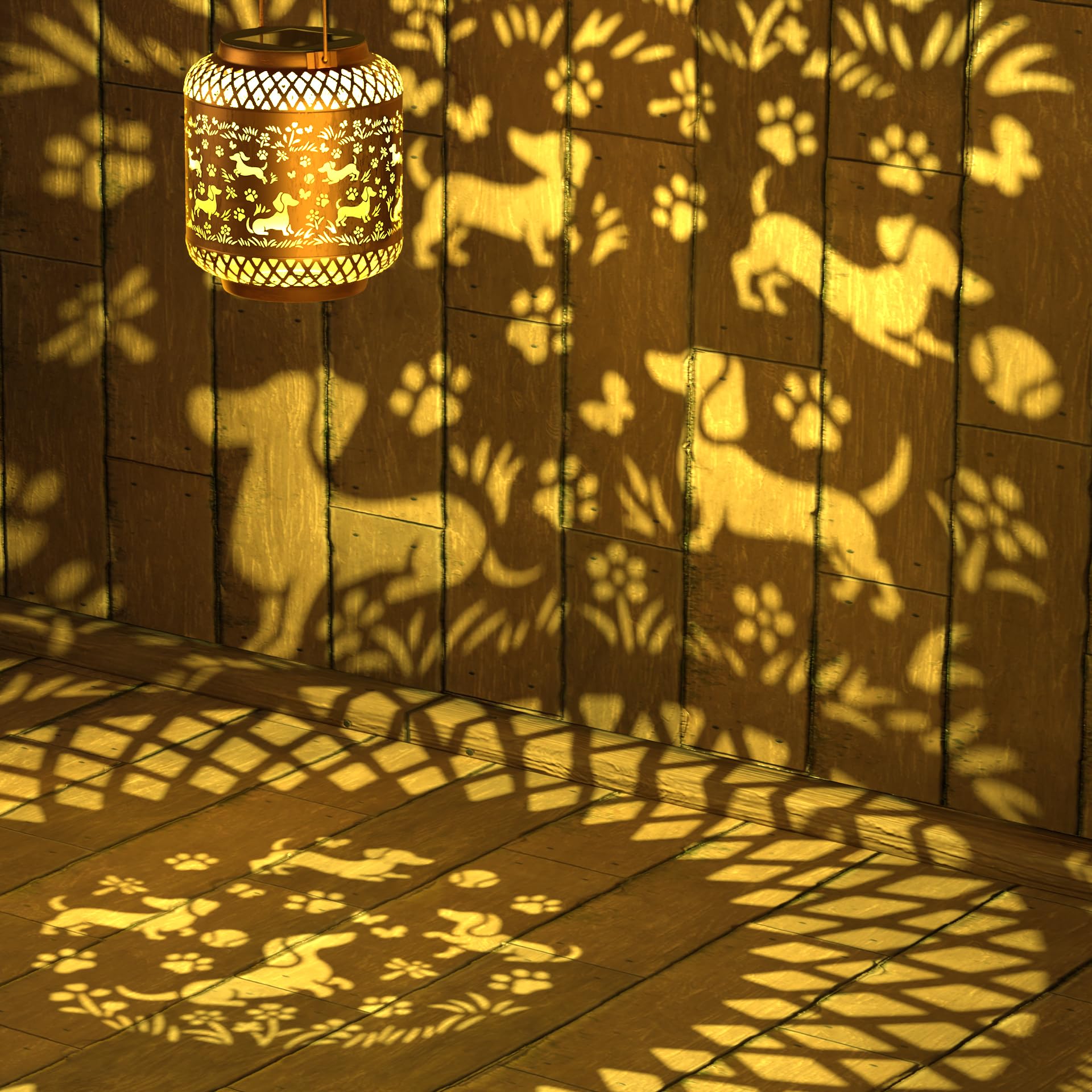Dachshund - Linterna solar de jardín para decoración al aire libre, regalos de cumpleaños para mujeres, mamá, abuela, luz colgante de metal impermeable para patio, porche, patio trasero