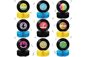 Vibrant 90's Themed 70's Themed Rock N Roll Party Centerpieces