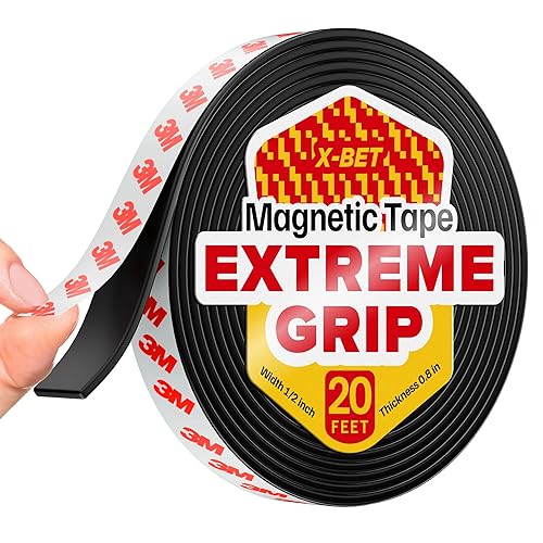 Miniatura 1 de Cinta magnética flexible, 2 unidades, tira magnética con fuerte autoadhesivo, rollo magnético para manualidades y proyectos de bricolaje, imanes