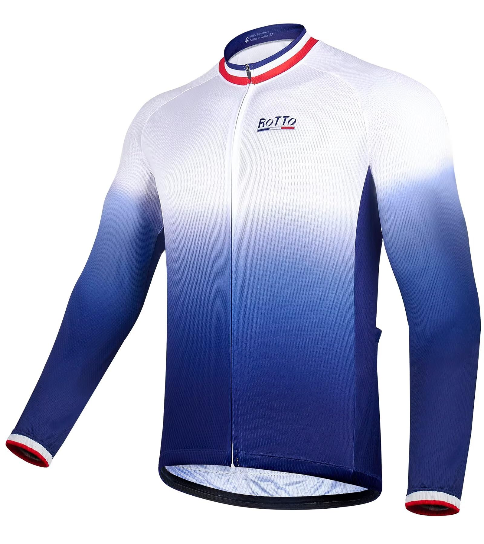 ROTTO Maillot Cyclisme Homme Manches Longues Vetement Cycliste pour VTT vélos de Route avec Poche
