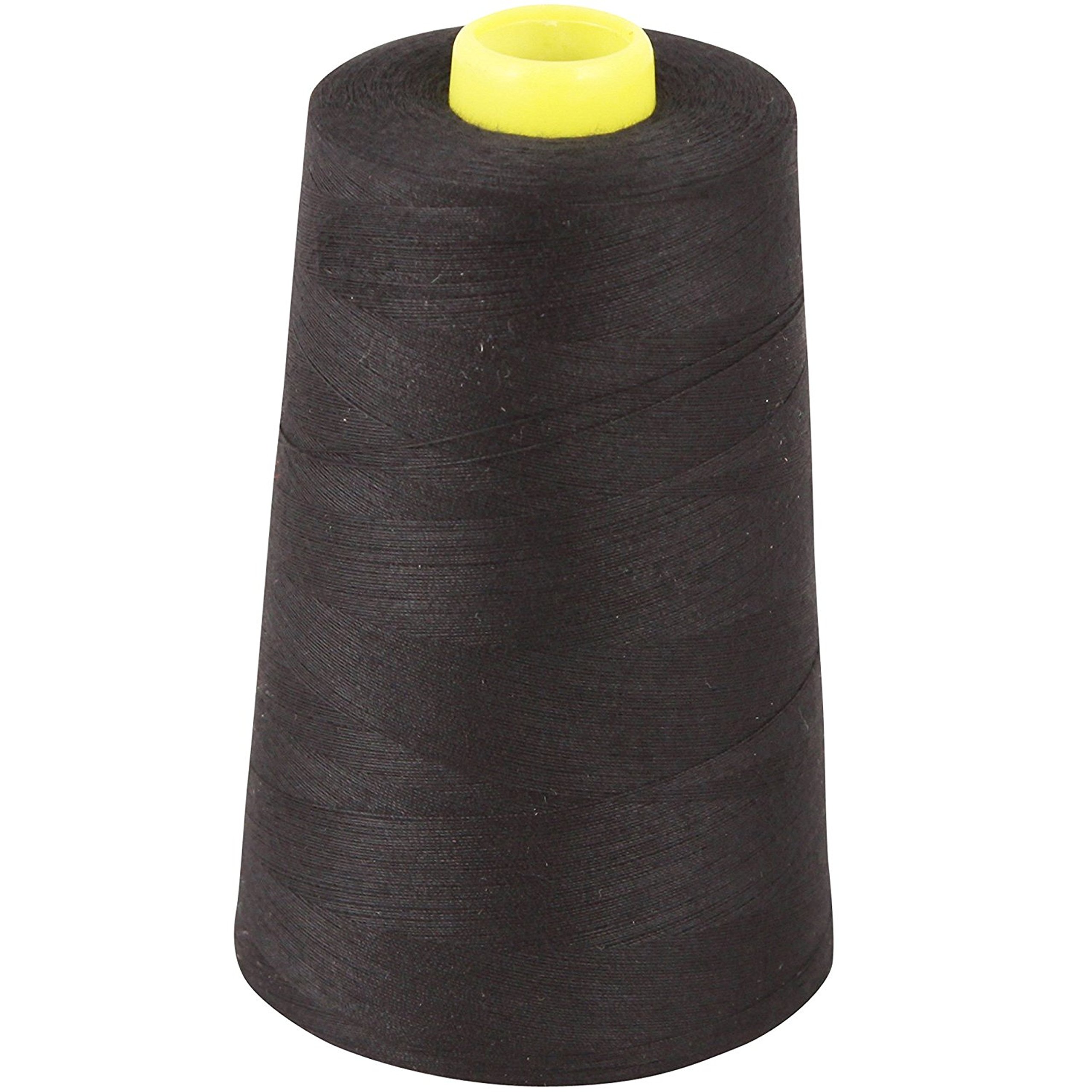 Gcs London Black Polyester All Purpose Polyester Sewing Thread 40S/2, 4 X 5000 Meters (5468 Yard) Cones (Black) 4 Large Cones For Sewing, Quilting, Piecing, Stitch, Serger And Overlock