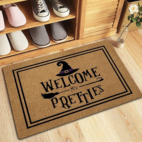 Miniatura 4 de Divertidos felpudos con texto en inglés "Welcome My Pretties", tapete de bienvenida para interiores y exteriores, tapete de bienvenida para