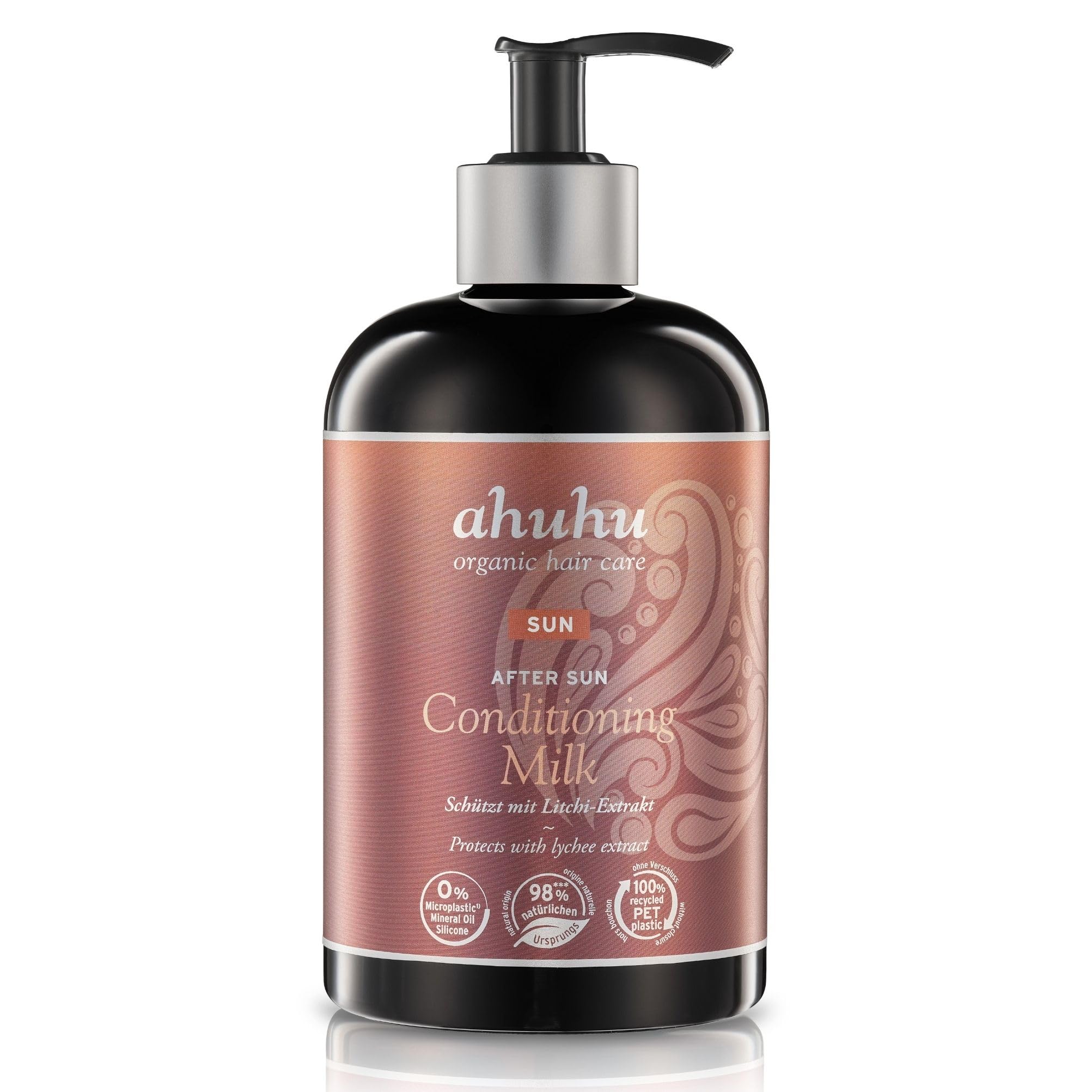ahuhu Sun After Sun Conditioning Milk (500ml) | Feuchtigkeitsspendende Haarspülung mit Bio-Kokoswasser und Litschi-Extrakt zum Schutz vor Chlor
