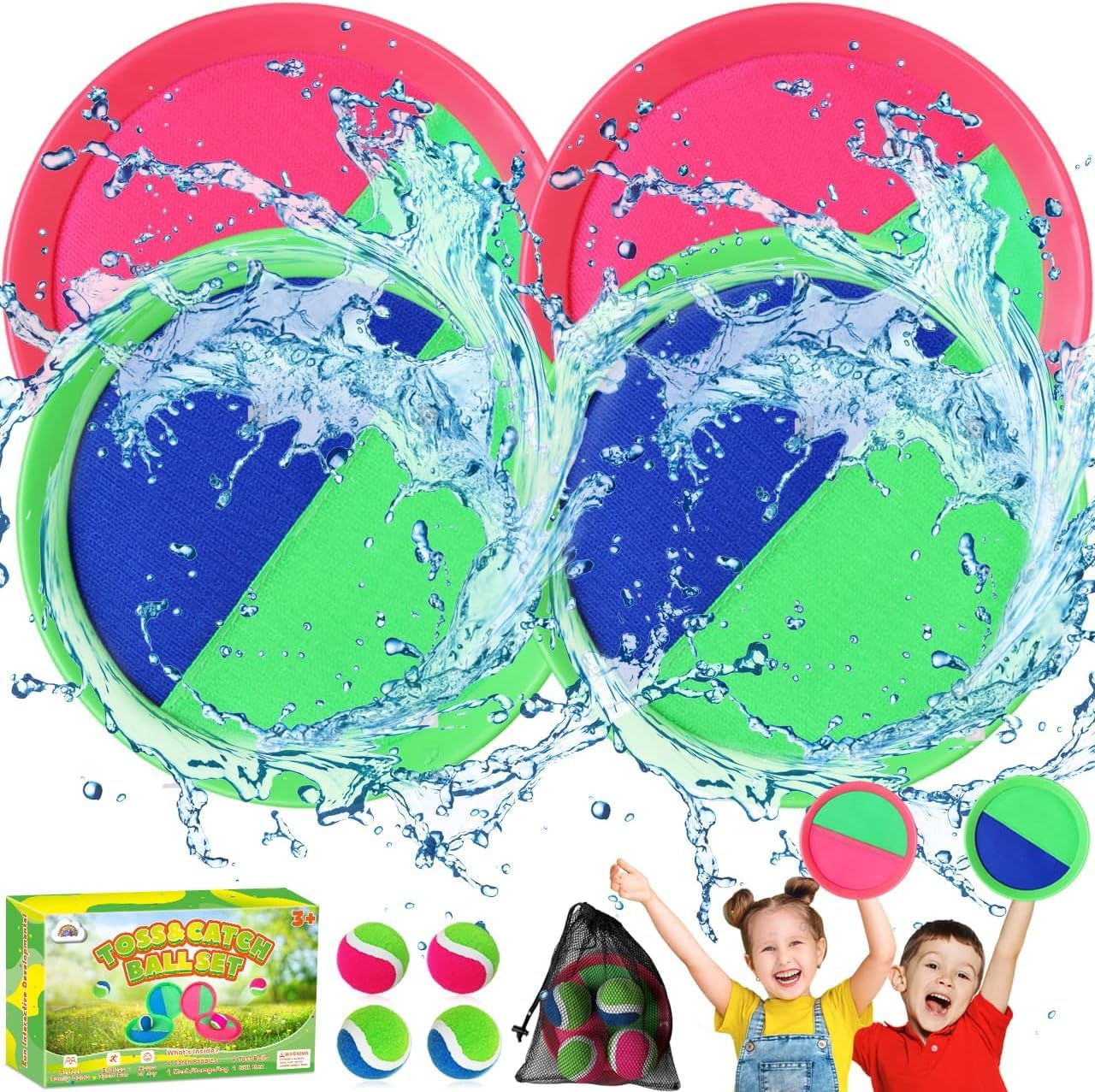 ZMLM Toss Catch Ball Juego de Juguetes: niños al Aire Libre Juguete de Playa Juego de Bolas de Lanzamiento para jardín, Césped Actividad Interior Juguete Familiar para niños de 3 a 12 años Regalo
