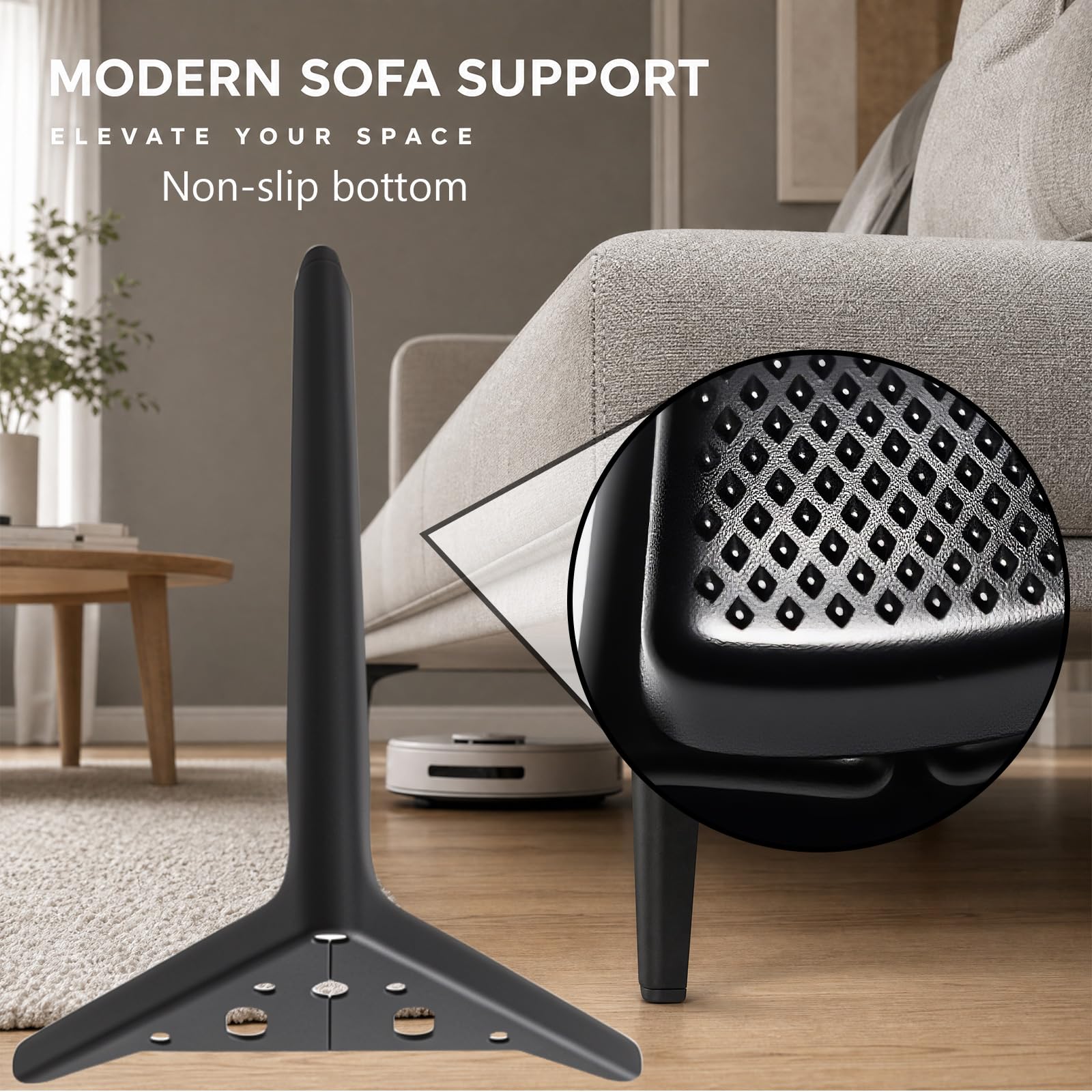 Gambe triangolari semicircolari per mobili da 25 cm per tavolo