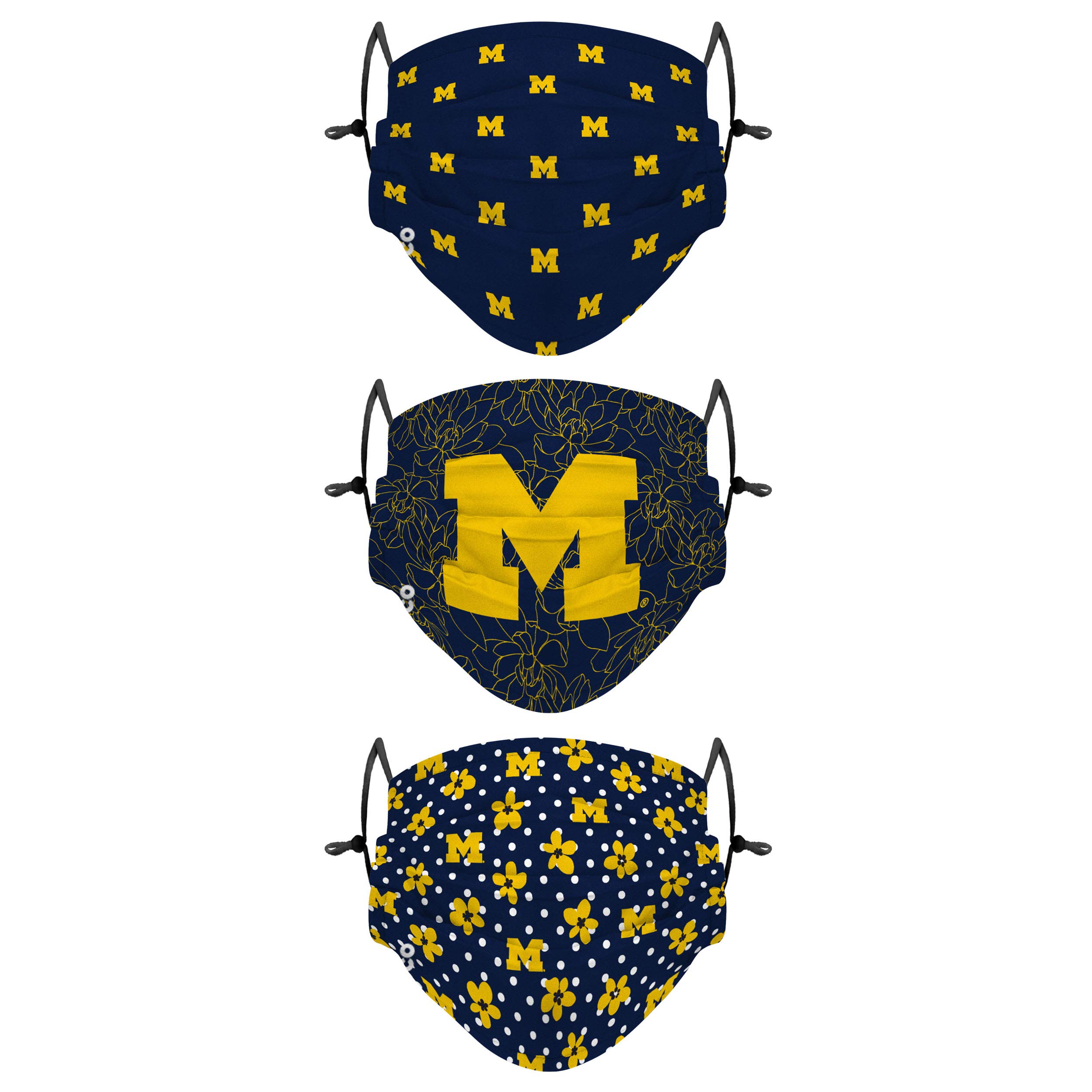 FOCO Michigan Wolverines NCAA Gameday Gardener 3 Pack Face Cover
