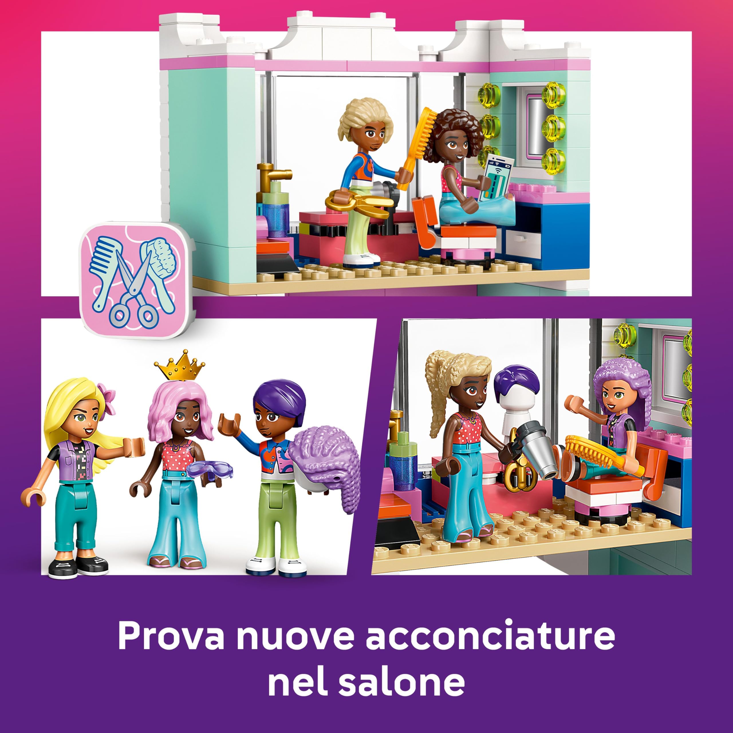 LEGO Friends Parrucchiere e Negozio di Accessori, Salone Giocattolo con 3 Personaggi, Giochi Creativi per lo Sviluppo delle Abilità Sociali per Bambine da 7 Anni, Idea Regalo di Compleanno 42662