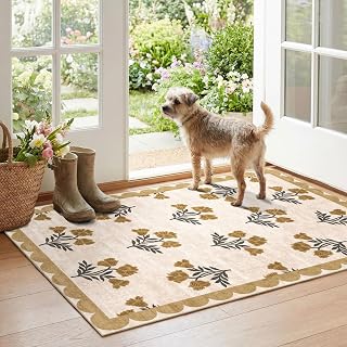 Floral Outdoor Rug, 28"x43" Front Door Mat Indoor Outside Entrance