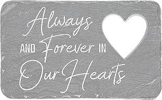Pavilion Gift Company – Forever In Our Hearts – 7” Indoor Outdoor Weatherproof Decorative Garden Stepping Stone Plaque Bereavement In Memory Memorial Loss Of Loved One