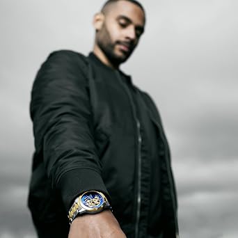 Dante II | Black Skeleton Watch with Gold-Tone Movement